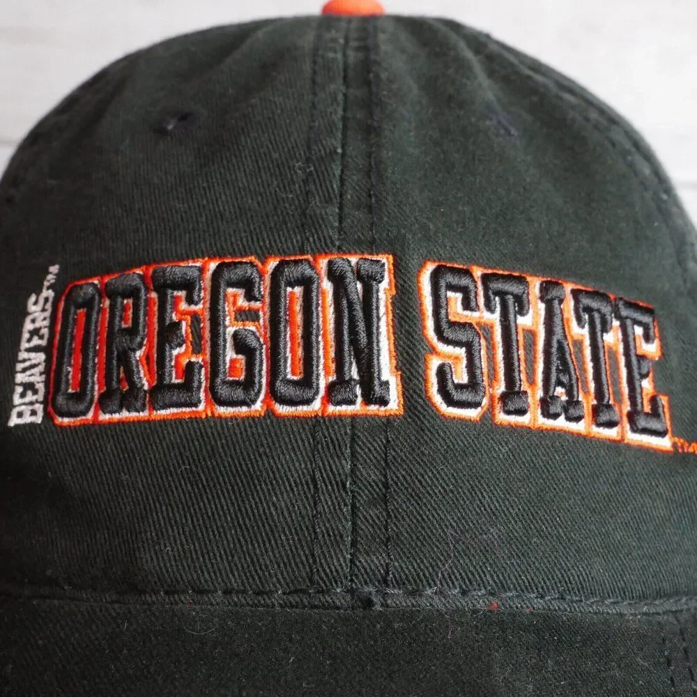 The Game Beavers Oregon State Black Orange Adult Baseball Cap Adjustable Embroid